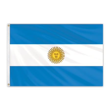 Argentina Outdoor E Poly Flag With Seal 3'x5'